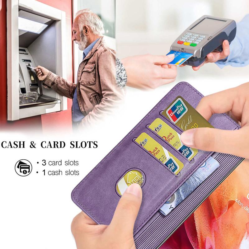 For Samsung S25 S24 S23 A16 A15 A14 A26 A36 Redmi Note 14 13 12 Pro Cartoon Butterfly Embossed PU Leather Card Slots Flip Wallet Kickstand Phone Case