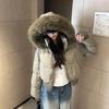 Women's 2025 White Duck Down Fashion Jacket with Fur Collar - Short, Thickened, Korean Style, Winter Coat