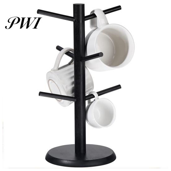 Smooth Polished Edges Cup Hanger Water Holder Detachable Coffee Mug with Sturdy Material Rack 6 Hooks Space-Saving Organizer for Home Kitchen