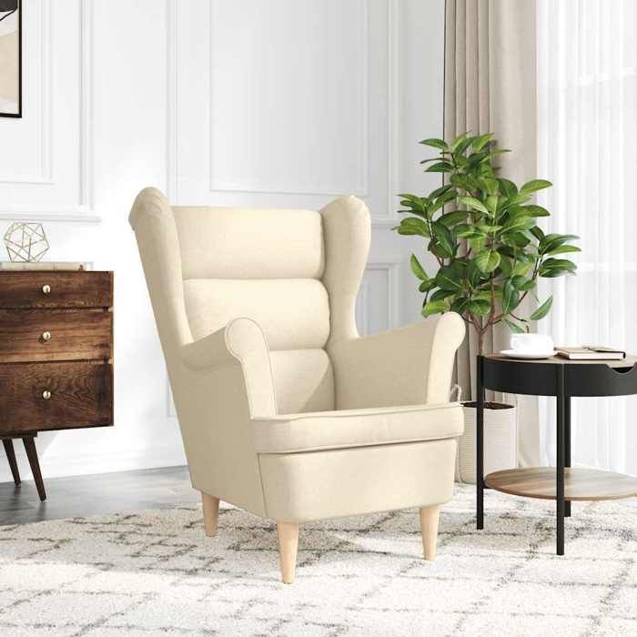 VidaXL Fauteuil crème 74x84x100 cm tissu, fauteuil relax, fauteuil de salon, chaise de chambre à coucher, chaise longue, 4016902