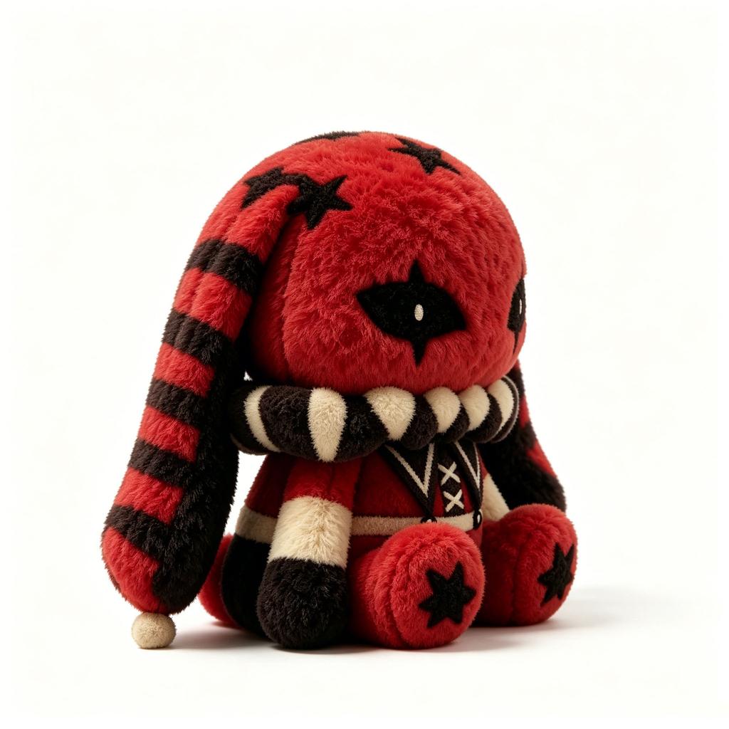 FreakCircus Pierrot Rabbit Plush Stuffed Toy Keychain - Cute Rabbit Doll, Creative Hanging Charm, Soft Plush Toy, Gift for Fans