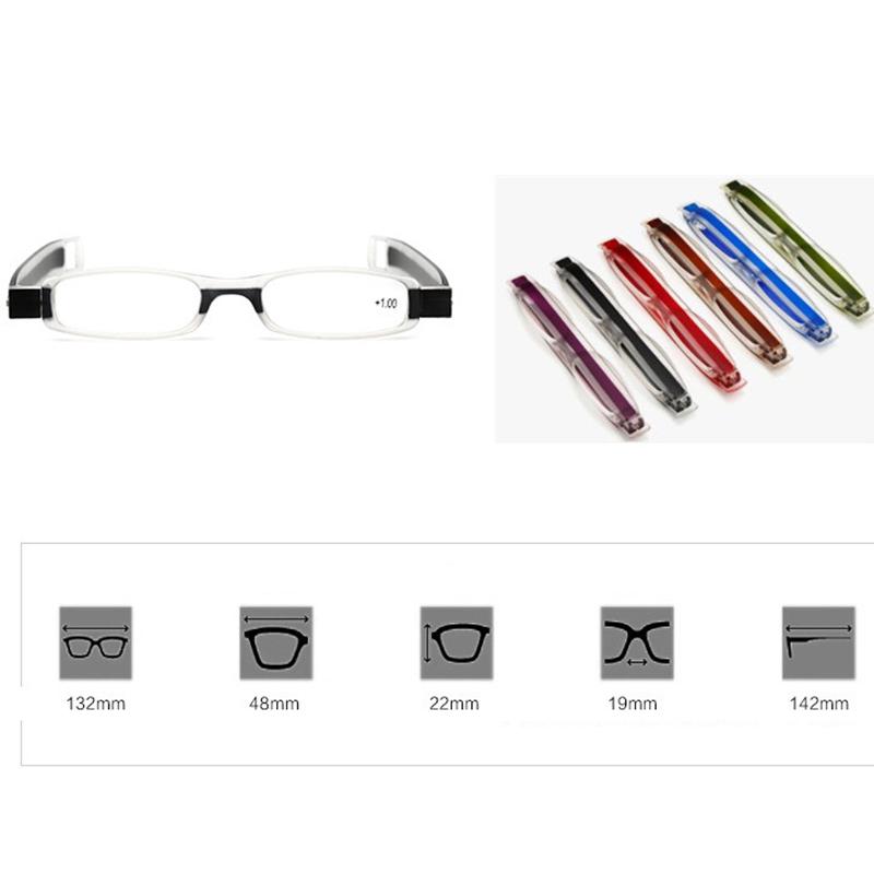 Портативные квадратные складные очки для чтения, вращающиеся на 360 градусов, пресбиопические, складные очки для чтения, унисекс