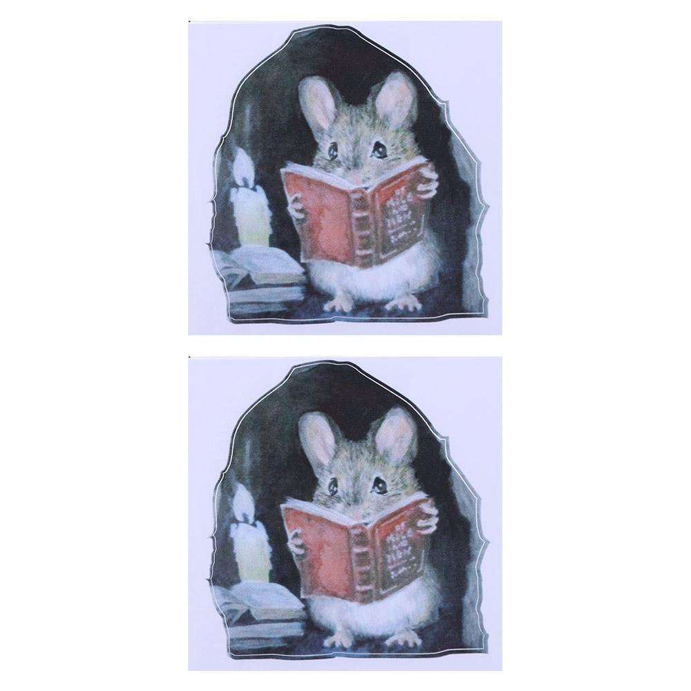 Милая мышь мультфильм винтажные животные украшения крысы наклейки настенные наклейки искусство фрески деколь