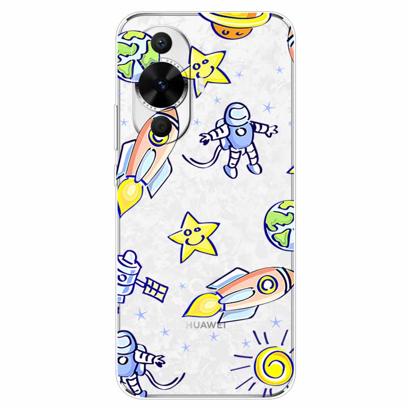 Чехол для Huawei Nova 12s Цветы Прозрачный ТПУ Силикон Funda Capa для Huawei nova 12s Мягкие Чехлы Nova12S 12 s Прозрачный Coque сумка