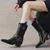 Модные женские сапоги с острым носком и средней высотой каблука, обувь на среднем каблуке 2024 года, дизайнерские новые ботинки челси, туфли-лодочки, сексуальные готические брендовые женские сапоги