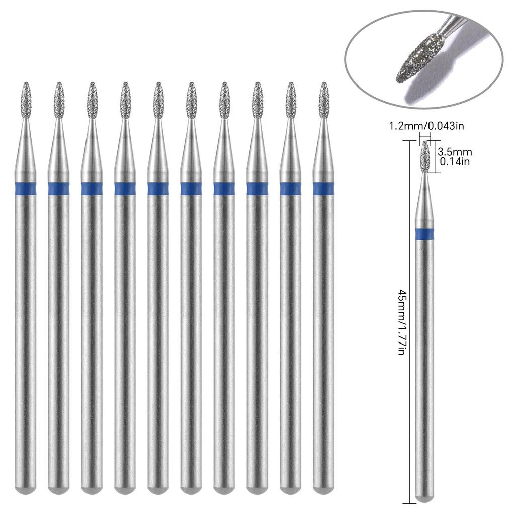 10 шт., алмазные фрезы, набор сверл для ногтей, аксессуары для маникюра, педикюра, электрическая машина, кисточка для ногтей, инструменты для заусенцев