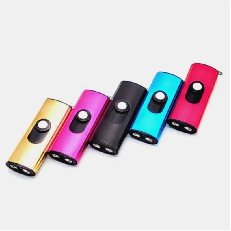 Windproof Plasma Arc Lighter Rechargeable Single Jet Flameless Metal Tool for Camping Outdoor Men's Gift Zinc Alloy Compac