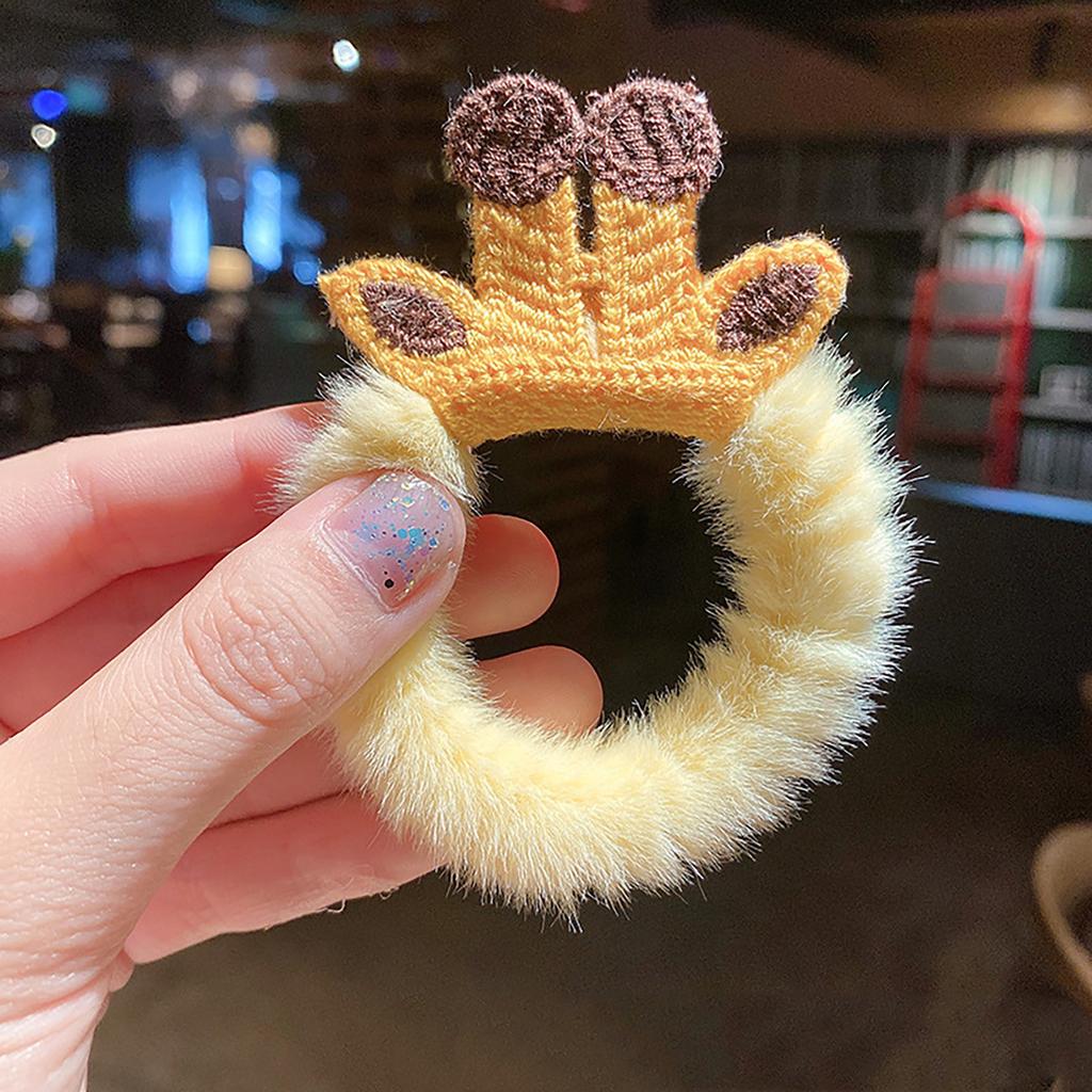 Женская модная плюшевая повязка для волос, милый вязаный галстук для волос, веревка для головы, кобура с хвостиком