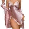 European & American Sexy Sling Nightdress and Robe Set for Women