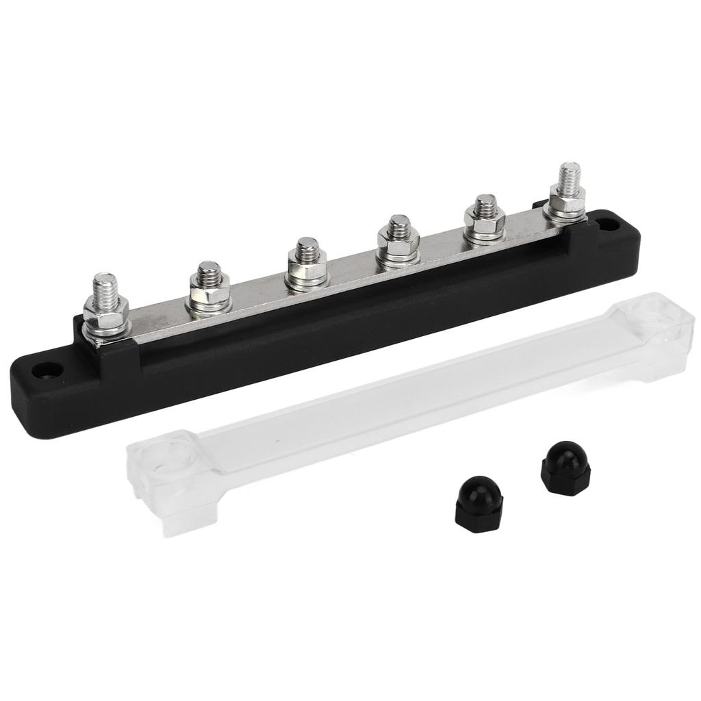 Power Distribution Block M6 Screw 6 Terminal Bus Bar 12V‑48V 150A for Automobile Boat