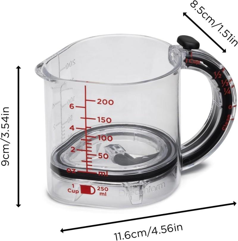Multi-Functional 4-In-1 Adjustable Measuring Cup Measuring Cup with Scraper-Style Seal Base Measurings Cube Cups For Cooking Baking Ingredients