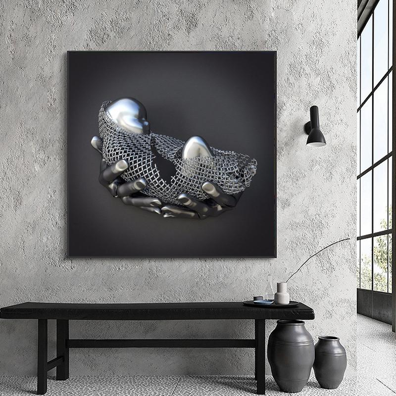 Абстрактная детская металлическая фигурка, статуя, холст, картины, постеры и принты, настенные художественные картинки для гостиной, украшения дома, Куадрос