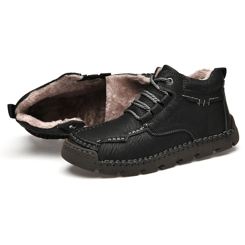 Handmade Split Leather Boots Men Shoes Comfortable Ankle Boots for Men Casual Shoes Large Size Tooling Shoes