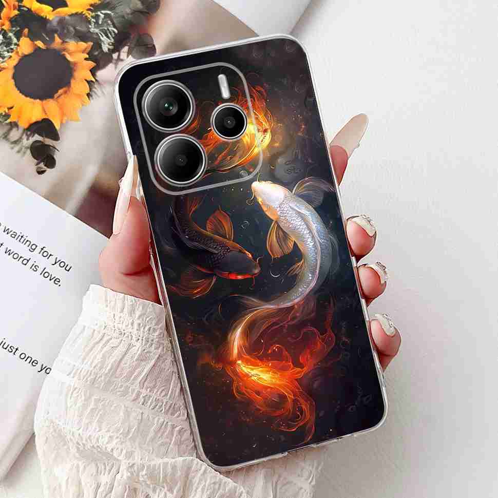 Чехол для Xiaomi Redmi Note 14 Pro 5G, красивый чехол с цветочным сердцем, мягкий силиконовый корпус для Redmi Note 14 Note14 4G, чехол