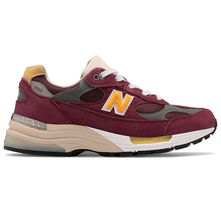 New Balance 992 Сделано в США Бордовые мужские кроссовки Красно-белые M992CA
