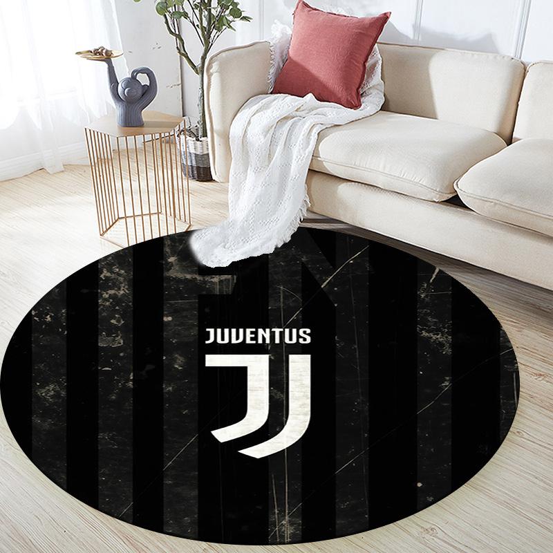Juventus Football Club3 Round Area Rug,Carpet Rug for Living Room Bedroom Sofa Playroom Decor,Non-slip Floor Mat