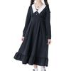 [Yumetenbo] Landmine-style Clothing [Dear My Love] Casual Dress Charlotte Dress Women's Long Black Solid Color Yumetenbo