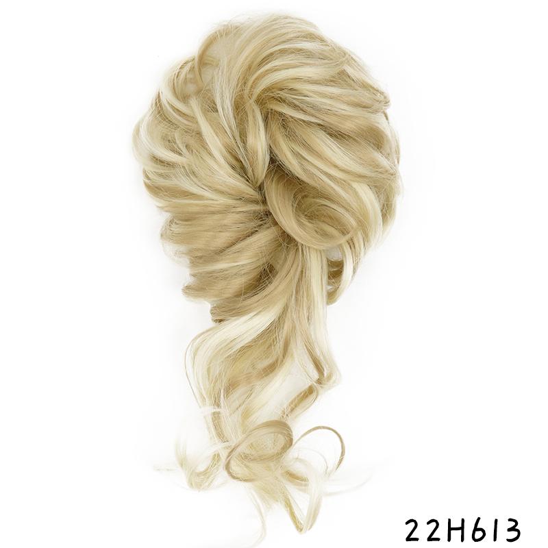 Synthetic Hair Bun Extensions Messy Curly Chignon Blonde Brown Donut Elastic Chignon for Women
