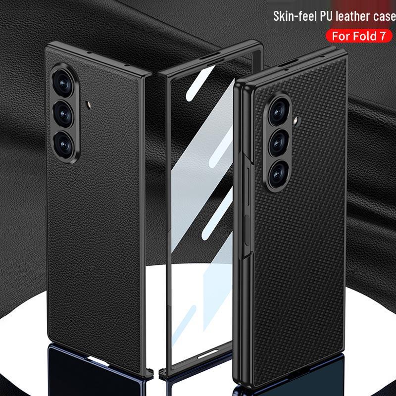 Ультратонкий кожаный чехол для Samsung Z Fold7 - Металлическая краска, Однотонный, Интегрированная конструкция корпуса