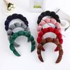 1Pcs Fashion Solid Color Cloud Sponge Headband Washing Scrunchies Puffy Headband Washing Face Makeup Shower Skincare Hair Band