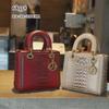 2024 Women's Red Crocodile Pattern Soft Leather Handbag - Princess Diana Wedding Messenger Bag