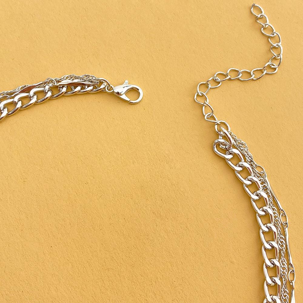 Ожерелье из трех частей в виде змеи, богемное женское ожерелье, ожерелье с подвеской в ​​виде змеи, трехслойное ожерелье с толстой цепочкой