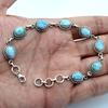 Larimar Gemstone Designer Bracelet 925 Sterling Silver Women Handmade Jewelry