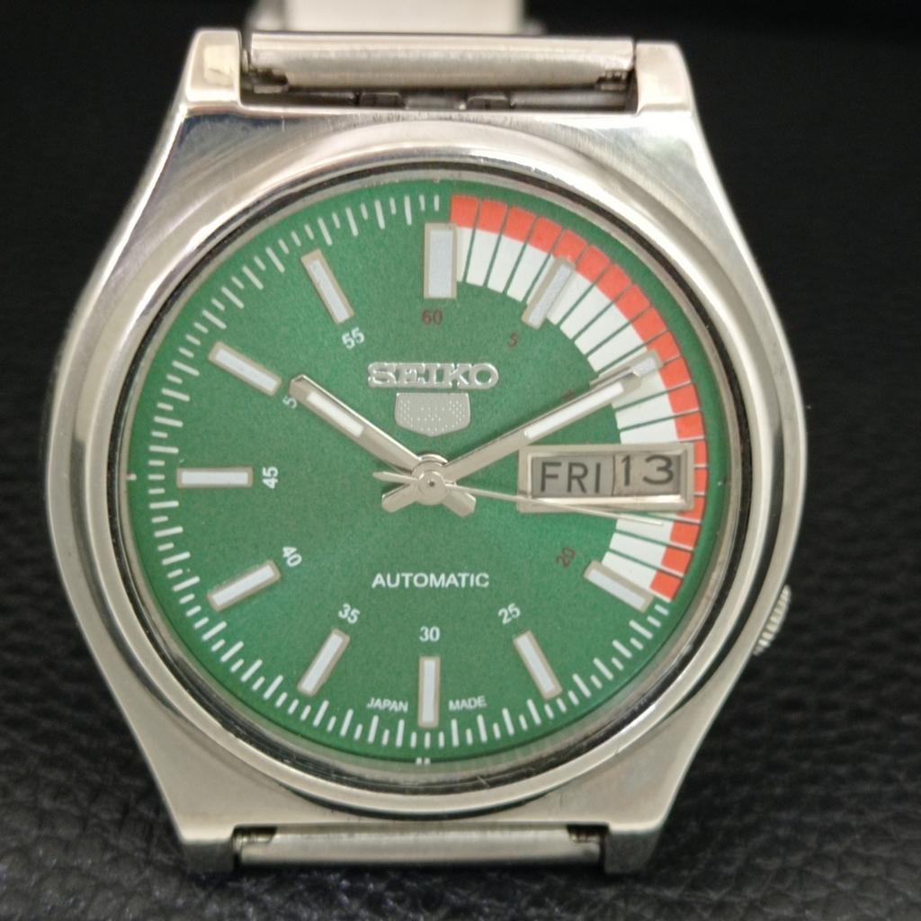 ОРИГИНАЛЬНЫЕ ВИНТАЖНЫЕ МУЖСКИЕ ЧАСЫ SEIKO 5 AUTOMATIC 7009A ЯПОНИЯ ЗЕЛЕНЫЙ ЦИФЕРБЛАТ a708753-1