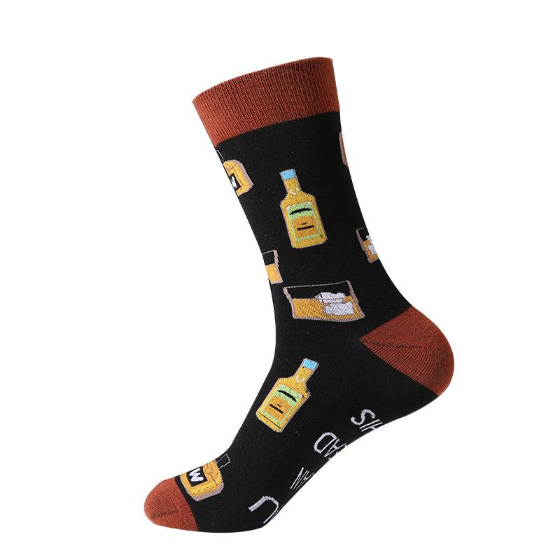 Сотни модных забавных хлопковых унисекс-мужских счастливых носков для улицы, скейтборда, фруктов, еды, панды, тигра, Harajuku, подарков для мальчиков, мужских носков, летних