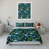 Frogs and Lily Pads Pattern Bedding Duvet Cover Set  (1*Duvet Cover 2*Pillowcases, without duvet insert)