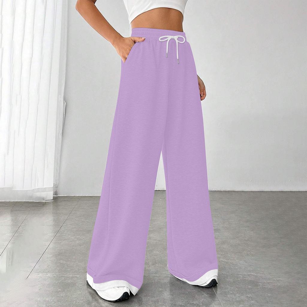Женские модные свободные повседневные спортивные брюки с завязками и закрытой талией, однотонные повседневные брюки