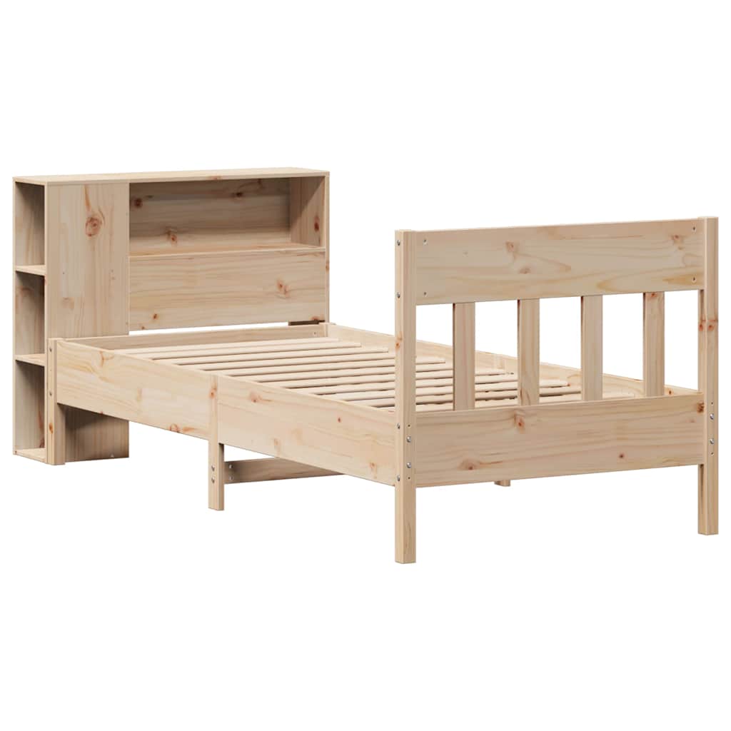 Bookshelf Bed without Mattress 75 x 190 cm Solid Pine Wood