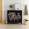 80 cm Vintage Buffet Cabinet with Carved Furniture, with 2 Doors and Adjustable Shelves, with Storage Space for Living Room, Kitchen, Dining Room