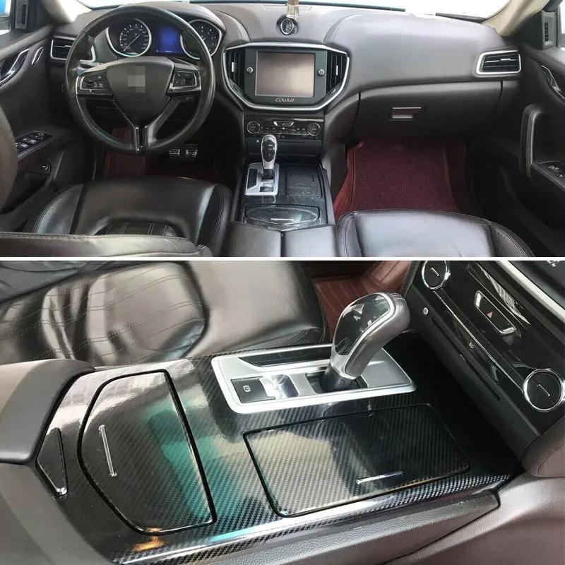 Car-Styling Carbon Fiber Car Interior Center Console Color Change Molding Sticker Decals For Maserati Ghibli 2014-