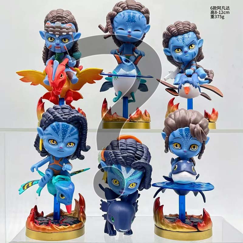6Pcs Avatar 2 Q-Style Big-Head Figurines Jack Sully & Neytiri Car & Household Decoration Collectible Present Toys