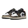 Air Jordan 1 Low SE GS Wear-Away — светло-коричневые детские кроссовки чёрно-белый-белый оникс DQ8421-001