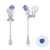 Tanzanite Earrings for Women Popular December Birthstone Hypoallergenic Silver 925 Earrings Drop Brand Stylish Anniversary Birthday Present Day White