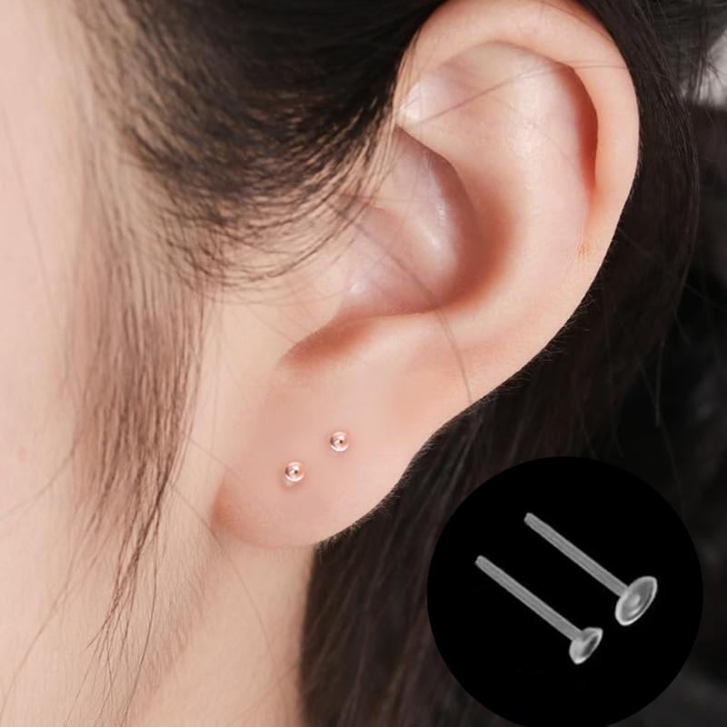 10/20/50/100Pcs Plastic Stud Earring Anti Allergy Ear Protect From Ear Hole Blockage Transparent Earrings Jewelry Parts Decor