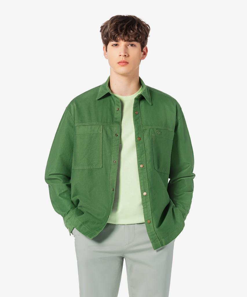 LACOSTE Мужская рубашка Ch9445-56G 02M, японский крой, свободная посадка, нагрудный карман