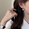 Серьги-подвески из стерлингового серебра S925 с черным агатом в форме персикового сердца для женщин