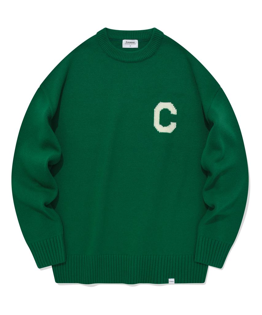 COVERNAT Middle C Logo Crewneck Knit Green