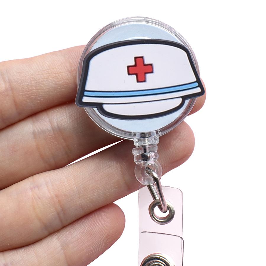 Милый выдвижной значок медсестры для скорой помощи, клипса на катушке, мультфильм, медицина, доктор, студенты, IC, держатель для бейджа для удостоверения личности