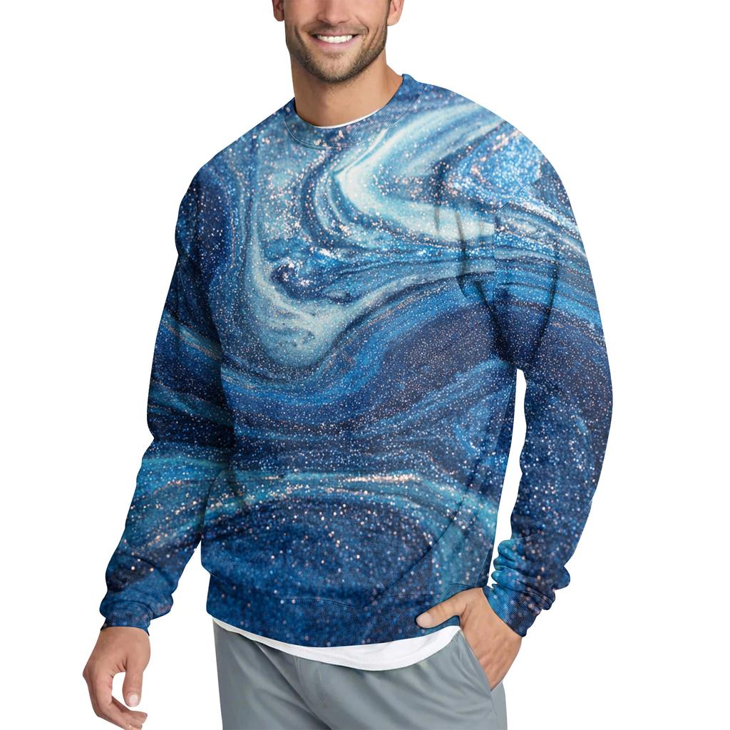 Мужской повседневный модный свитшот с принтом и круглым вырезом