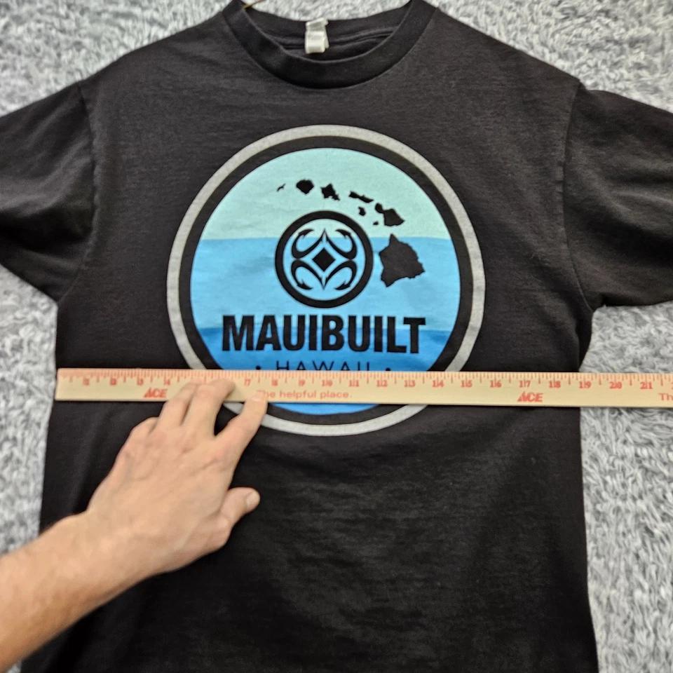 Mauibuilt Maui Built Shirt Medium Black Heavy Cotton Graphic Tee 2 Sided