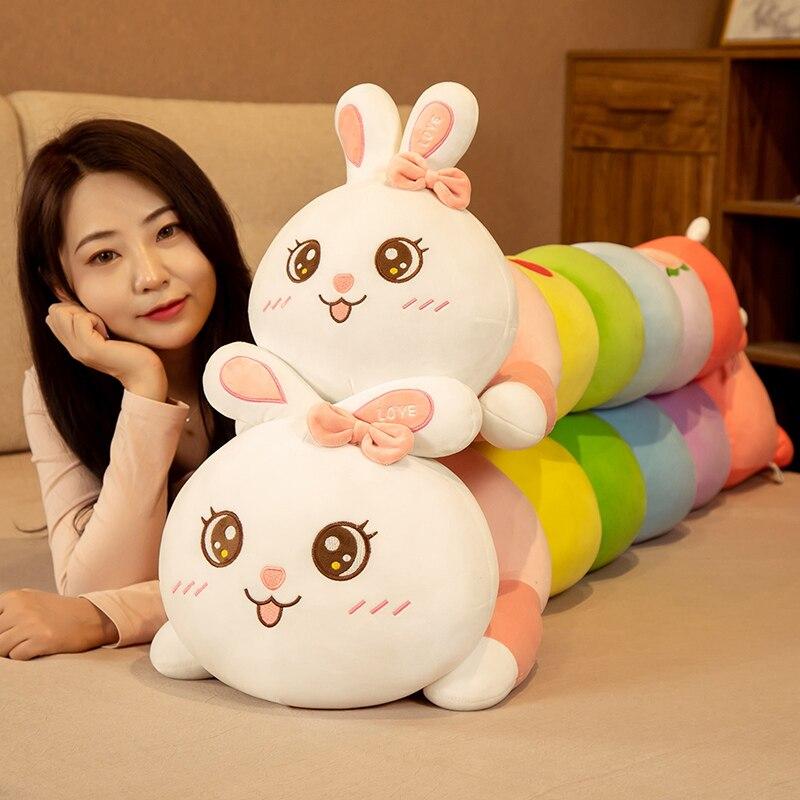 Kawaii кролик гусеница плюшевые игрушки прекрасные красочные насекомые плюшевые подушки мягкие куклы детский хороший подарок