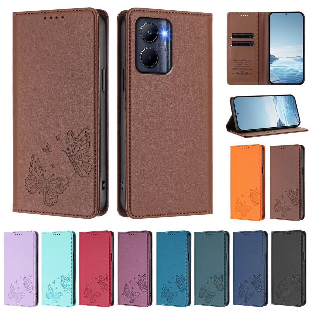 Роскошный кожаный чехол-книжка с защитной крышкой для телефона Realme C33 C30s C30 C25s C25 C21Y C21 C20 C17 C15 C12 C11