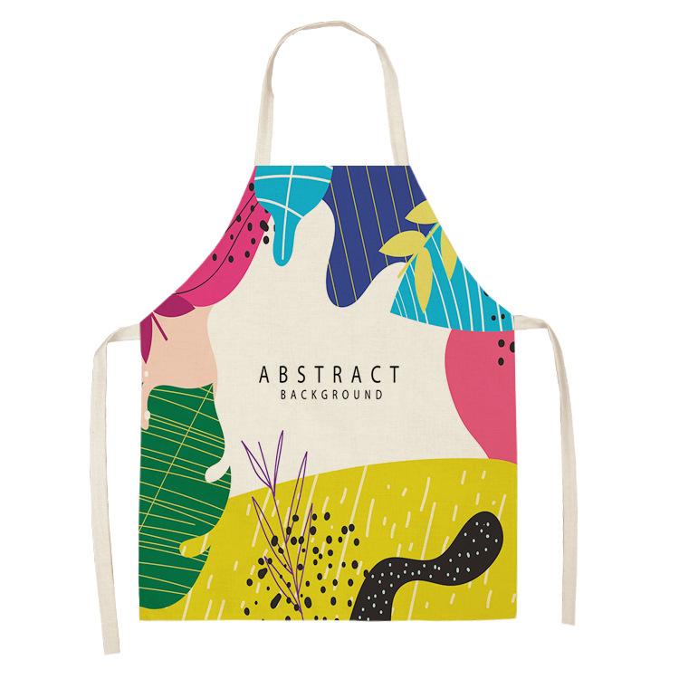 Tropical Plants Kitchen Aprons For Women Home Flower Baking Baking Cafe Cotton Linen Cleaning Aprons 38x47cm