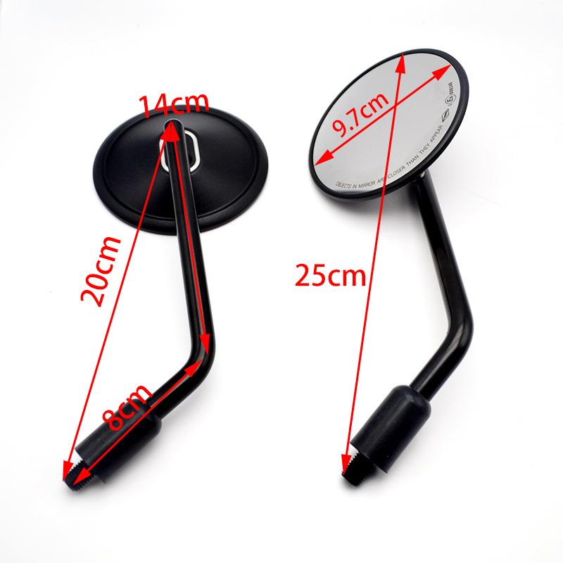 Ретро круглое 10 мм правая резьба мотоциклетное зеркало заднего вида с железным стержнем для M10