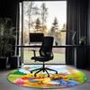 Winnie Printed Round Rug Carpet Chair Rug Area Rug Entryway Doormats,for Office Chair Living Room Bedroom Kitchen Room.