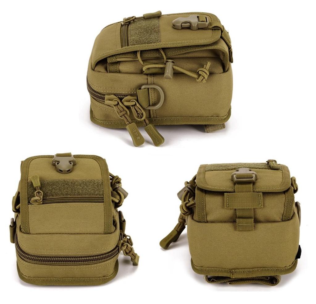 Маленькое хранилище для вещей доступно в 5 вариантах: наплечное, набедренное, повседневное, поясное, темно-коричневый камуфляж [PHOENIX IKKI] Маленький, удобный, сумка, крепится на велосипед,